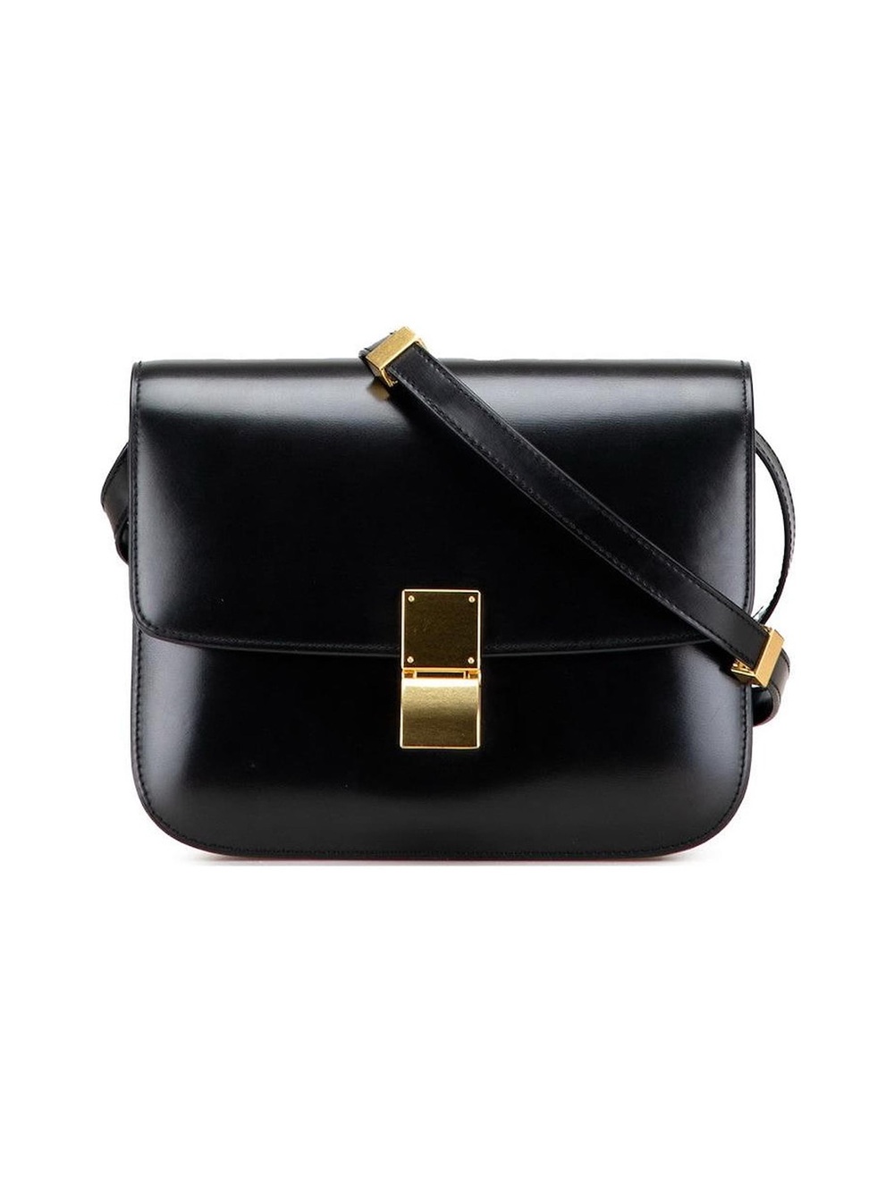 Celine Small Classic Box Bag Black Calfskin Gold Hardware Crossbody